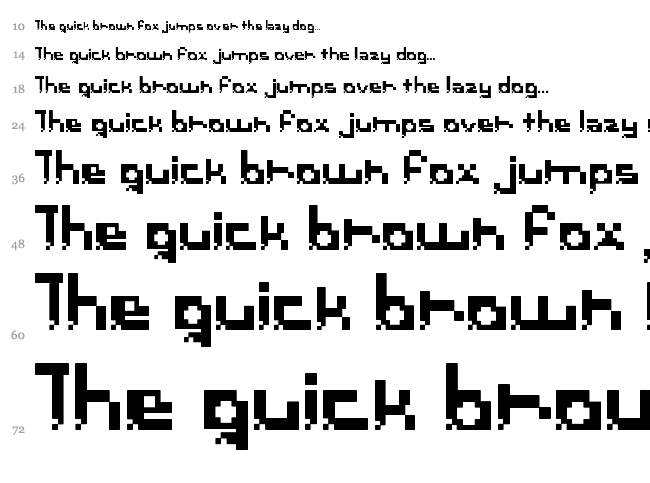 Pixel Breack font waterfall